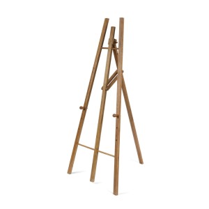 Light brown wooden easel for chalkboards