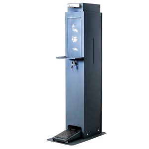 Touchless disinfectant station