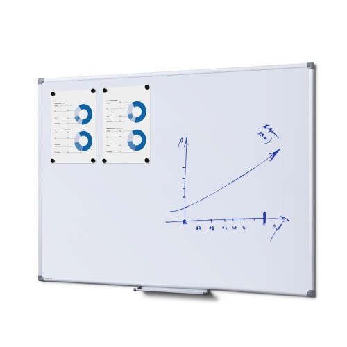 SCRITTO® Magnetic Dry-wipe Board 120 x 90a cm Enameled White Magnetic Dry-wipe Board for School or Office for Writing with a Marker Pen with a Felt-tip Pen