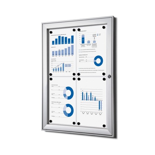 SCS 4xA4 Magnetic Display Case 44x61 cm Closed with a Key for Indoor Use, Indoor and Outdoor Display Cabinet, Advertising Display Case, Information Display Case, Notice Board, Information Board