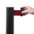 J-EXTBE Barrier Post with a Red Winding Tape 270 cm - Black Post With a Red Tape - A Barrier Post, a Post With a Rounded Tape For the Hotel, Restaurant and VIP Area