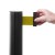 J-EXTBE Barrier Post with a Winding Tape 270 cm - Black Post With a Yellow Tape - A Barrier Post, a Post With a Rounded Tape For the Hotel, Restaurant and VIP Area