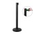 Post with a Winding Tape 270 cm J-EXTBE - Black With a Green Tape - A Barrier Post, a Post With a Rounded Tape For the Hotel, Restaurant and VIP Area
