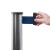 J-EXTBE Barrier Post with a Blue Winding Tape 270 cm - Chrome Post With a Blue Tape - A Barrier Post, a Post With a Rounded Tape For the Hotel, Restaurant and VIP Area