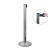 J-EXTBE Barrier Post with a Blue Winding Tape 270 cm - Chrome Post With a Blue Tape - A Barrier Post, a Post With a Rounded Tape For the Hotel, Restaurant and VIP Area