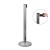 J-EXTBE Barrier Post with a Black Winding Tape 270 cm - Chrome Post With a Black Tape - A Barrier Post, a Post With a Rounded Tape For the Hotel, Restaurant and VIP Area