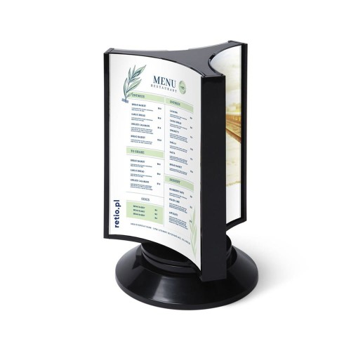 SCRITTO® A4 Three-Sided Information Stand For A Menu, Three-Sided Display For Placing On a Table, Menu Stand, Information, Leaflet, Poster
