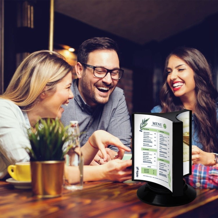 SCRITTO® A4 Three-Sided Information Stand For A Menu, Three-Sided Display For Placing On a Table, Menu Stand, Information, Leaflet, Poster