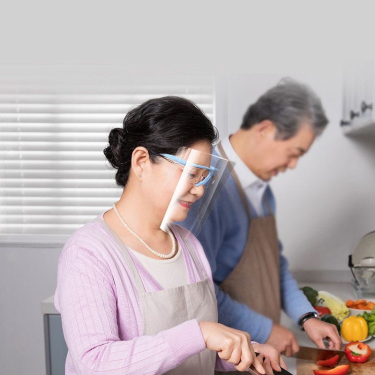Protective Visor With Glasses Face Shield With an Eyeglass Holder Clear Plastic Nose And Mouth Guard Full Face Shield