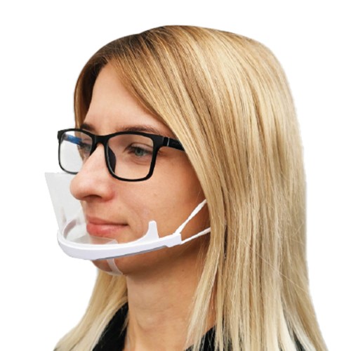 Półprzyłbica ochronna przyłbica ochronna na brodę mini przyłbica przezroczysta plastikowa osłona na nos i usta osłona na twarz