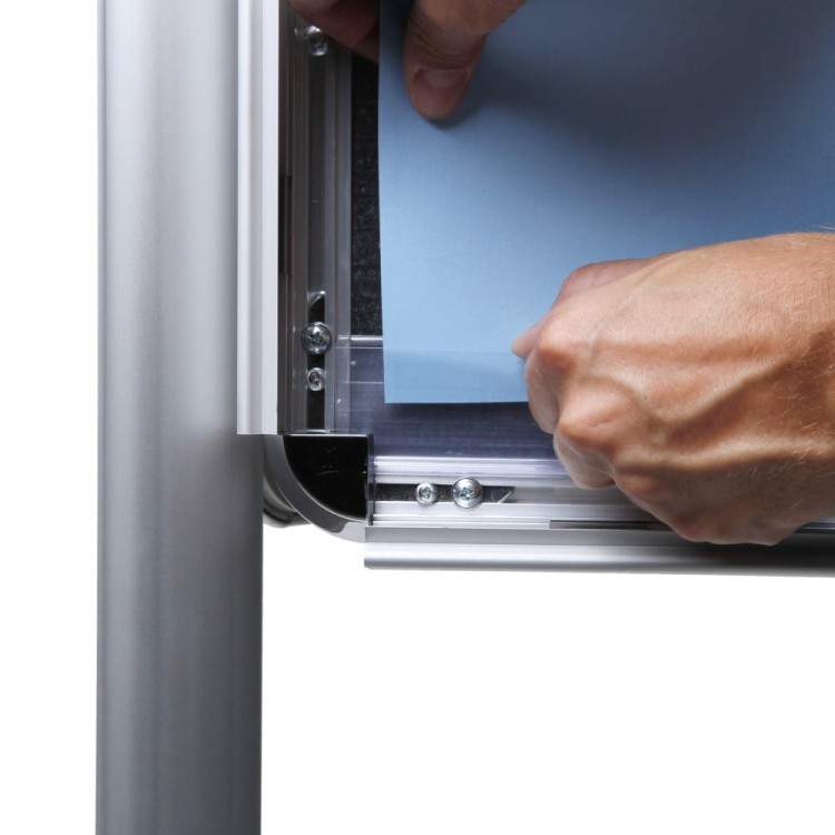 OVAL Information Stand With Three  A1 Snap Boards For Outdoor Use