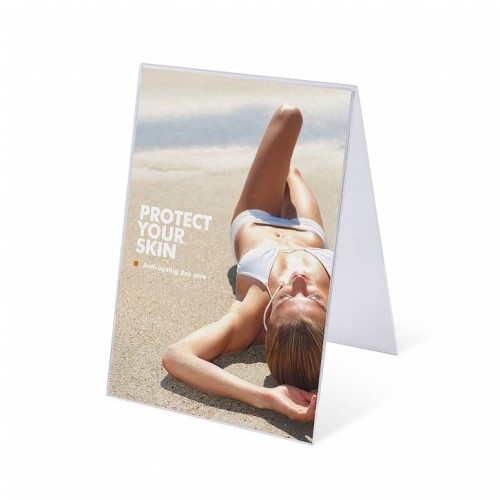 Stojak akrylowy na plakat typu A w orientacji pionowej format A5 (148 x 210 mm)