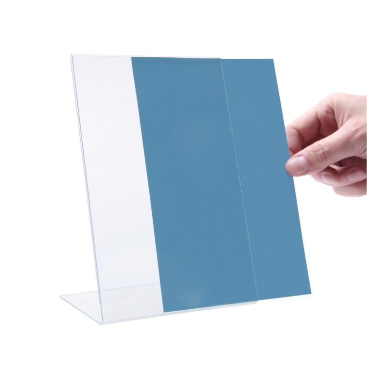 Acrylic L-Shaped Poster Stand In Portrait Orientation A4 (210 x 297 mm)