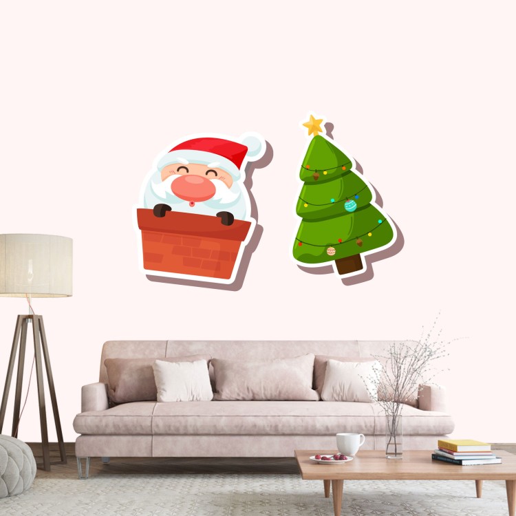 Świąteczna ścienna naklejka reklamowa 50 x 50 cm