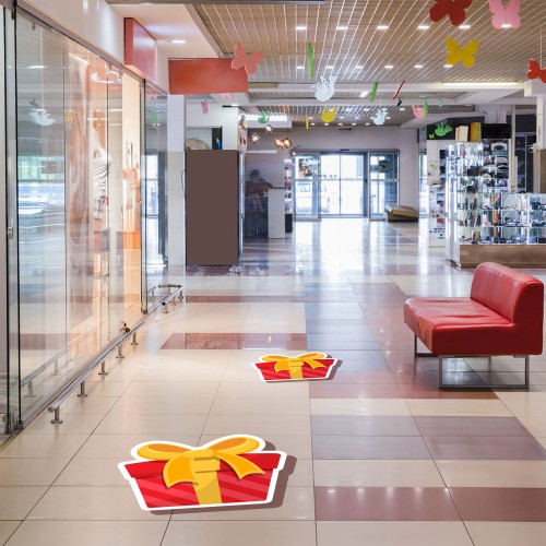 Świąteczna wewnętrzna podłogowa naklejka reklamowa  30 x 30 cm