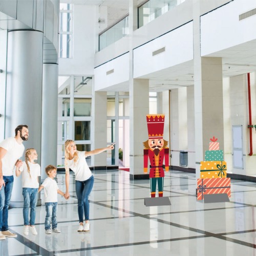 Świąteczna ozdoba reklamowa wolnostojąca 80 x 150 cm + stojak 100 cm