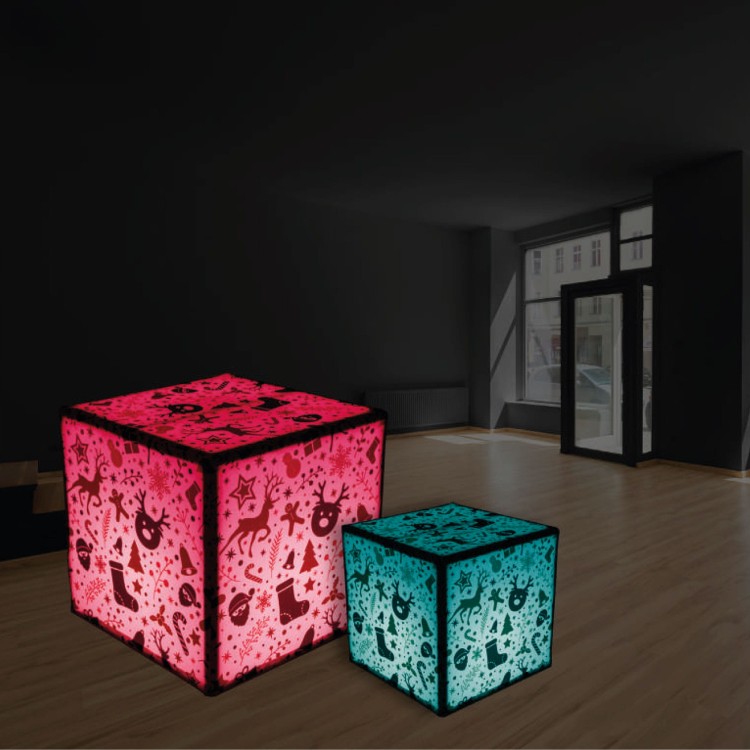 Świąteczny prezent podświetlany ozdoba reklamowa 100 x 100 cm