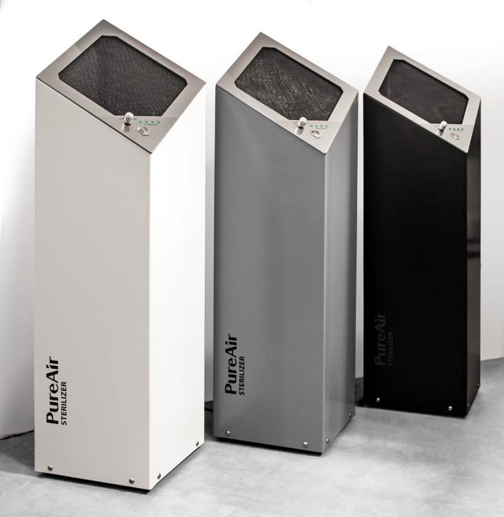 Oczyszczacz powietrza PureAir UV-C - Szary - Profesjonalny Przepływowy Sterylizator Oczyszczacz Powietrza