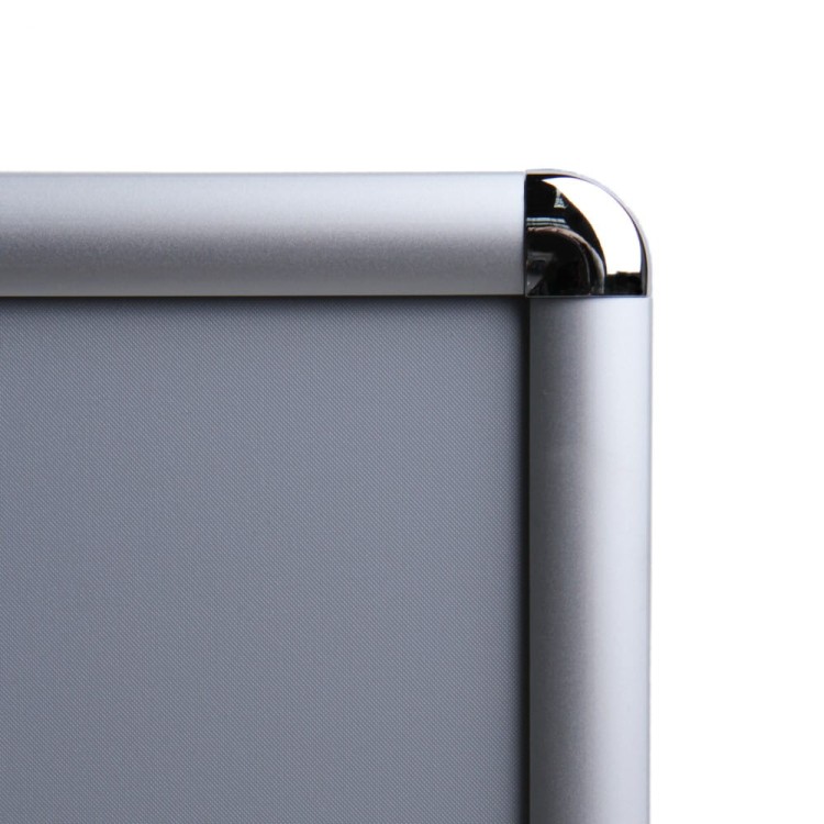 Ramka zatrzaskowa KRAST A5 (14,8 x 21,0 cm) aluminiowa srebrna z zaokrąglonym narożnikiem rama ramka plakatowa OWZ ścienna na plakat na zdjęcia profil 25 mm