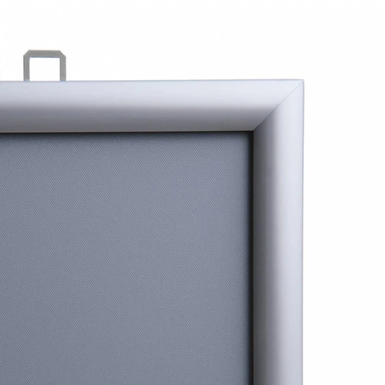 Ramka zatrzaskowa KRAST A4 (21,0 x 29,7 cm) aluminiowa srebrna dwustronna z ostrym prostym narożnikiem rama ramka plakatowa OWZ na plakat na zdjęcia profil 25 mm