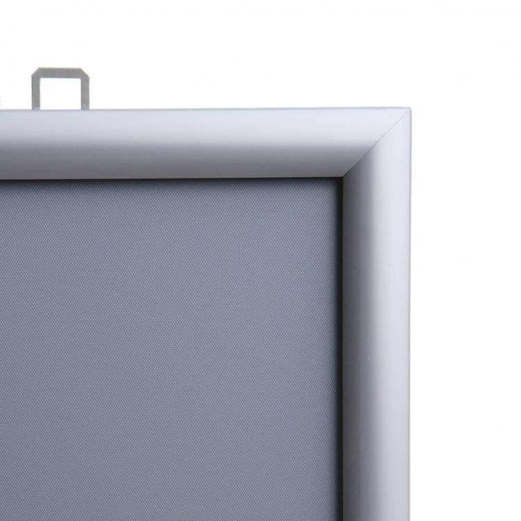 Ramka zatrzaskowa KRAST A1 (59,4 x 84,1 cm) aluminiowa srebrna dwustronna z ostrym prostym narożnikiem rama ramka plakatowa OWZ na plakat na zdjęcia profil 25 mm