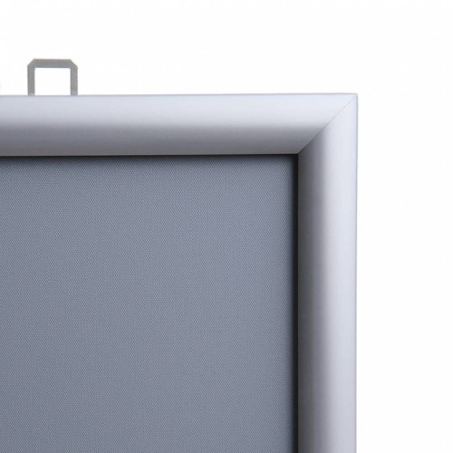 Ramka zatrzaskowa KRAST A0 (84,1 x 118,9 cm) aluminiowa srebrna dwustronna z ostrym prostym narożnikiem rama ramka plakatowa OWZ na plakat na zdjęcia profil 25 mm