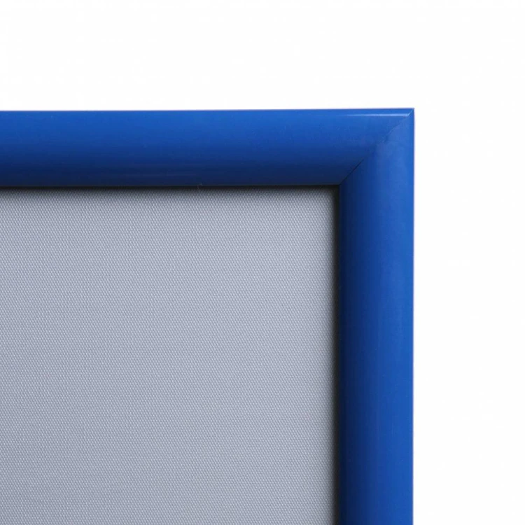 Ramka zatrzaskowa KRAST B2 (50,0 x 70,0 cm) aluminiowa niebieska z ostrym prostym narożnikiem rama ramka plakatowa OWZ ścienna na plakat na zdjęcia profil 25 mm