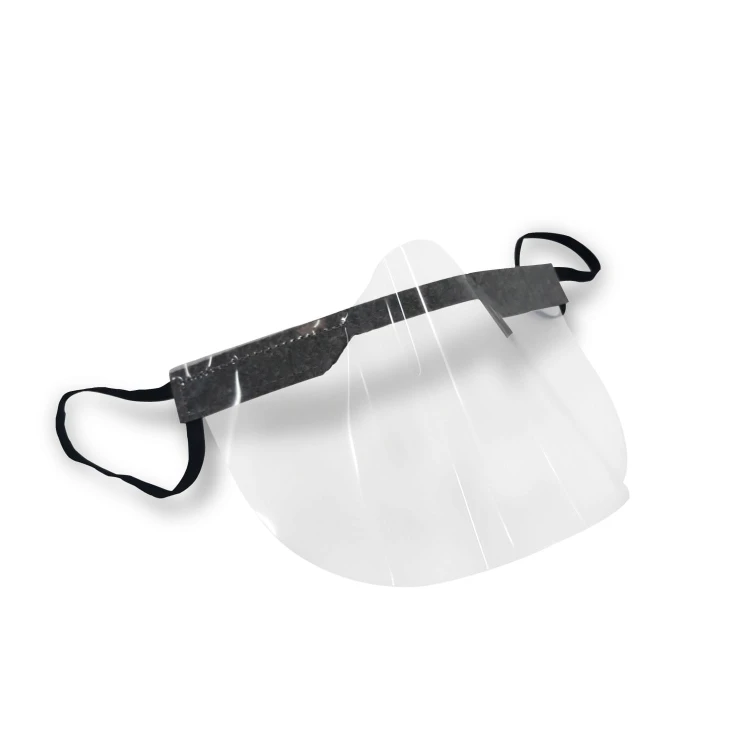 Mini przyłbica półprzyłbica ochronna na nos i usta dla dzieci i dorosłych z możliwością założenia na brodę przezroczysta plastikowa osłona Szara
