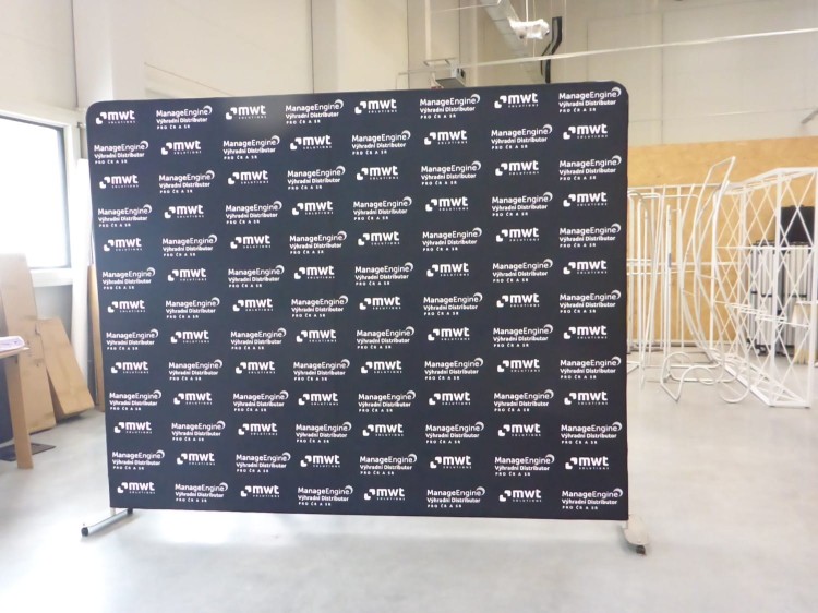 Ścianka Reklamowa Tekstylna Prosta 300 x 240 cm - ścianka wystawiennicza targowa prasowa