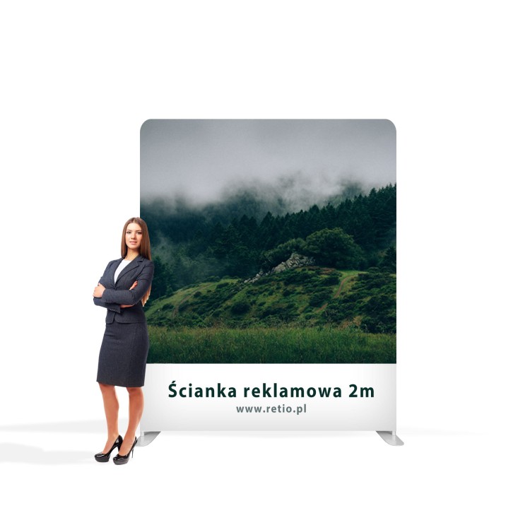 Ścianka Reklamowa Tekstylna Prosta 200 x 240 cm - ścianka wystawiennicza targowa prasowa