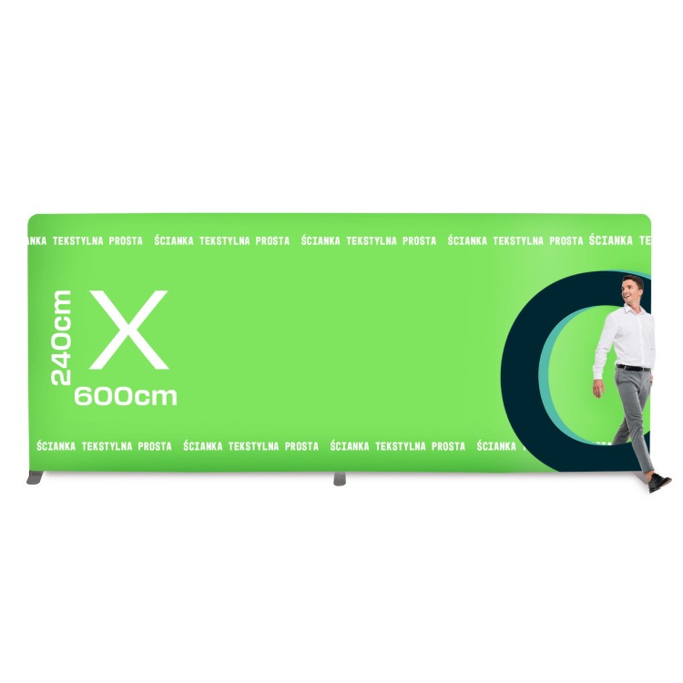 Ścianka Reklamowa Tekstylna Prosta 600 x 240 cm - ścianka wystawiennicza targowa prasowa