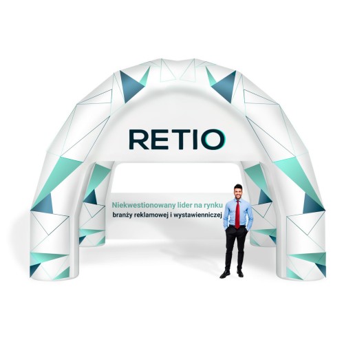 Namiot pająk nadmuchiwany, pneumatyczny 4x4 m z nadrukiem indywidualnym 4-nożny