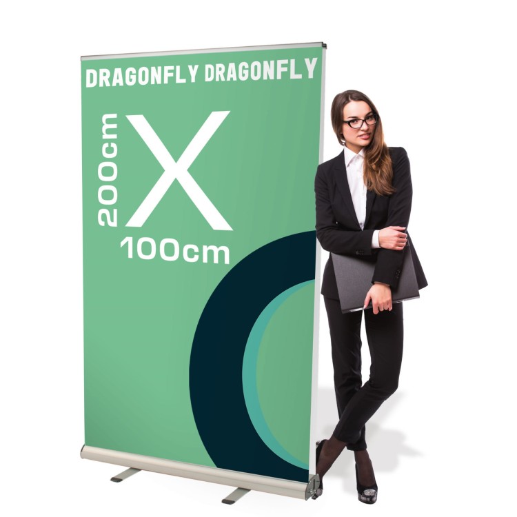 Rollup dwustronny Dragonfly 100 x 200 cm stojak reklamowy rozwijany z opcją wydruku