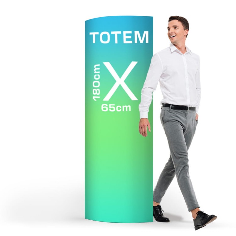 Totem tekturowy, elipsa z nadrukiem indywidualnym - 65 x 180 cm