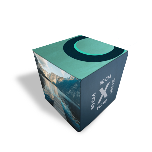 Pufa kostka reklamowa 50cm do wewnątrz z nadrukiem