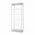 Szklana witryna stojąca 80x200x40 cm zamykana na kluczyk z prostokątną podstawą przeznaczona do użytku wewnętrznego
