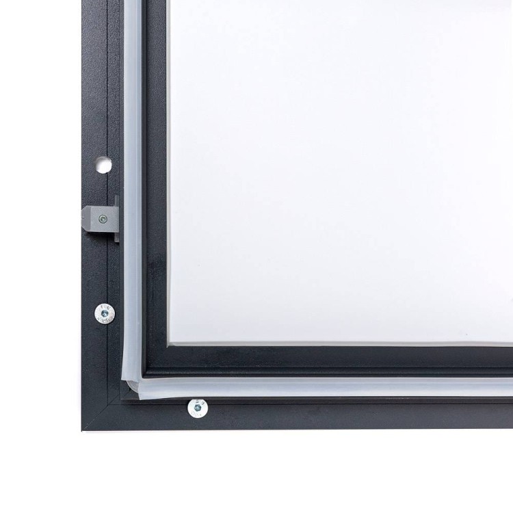Gablota magnetyczna SLM 15xA4 108x91 cm z certyfikatem trudnopalności B1 zamykana na kluczyk do użytku zewnętrznego gablota zewnętrzna gablota ogłoszeniowa gablota informacyjna tablica ogłoszeń tablica informacyjna ogniotrwała antracyt