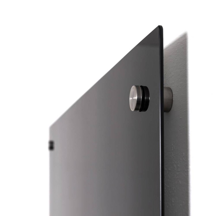 Szklana magnetyczna tablica suchościeralna SCRITTO® 90x60 cm czarna tablica suchościeralna magnetyczna do urzędu szkoły biura do pisania markerem pisakiem flamastrem suchościeralnym