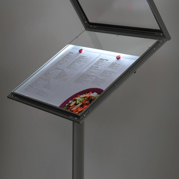Stojak na menu A4 stojak prezenter na kartę menu stojak informacyjny prezentacyjny z ramką A4 do restauracji gastronomii do hotelu stojak na plakat Menu Board z oświetleniem