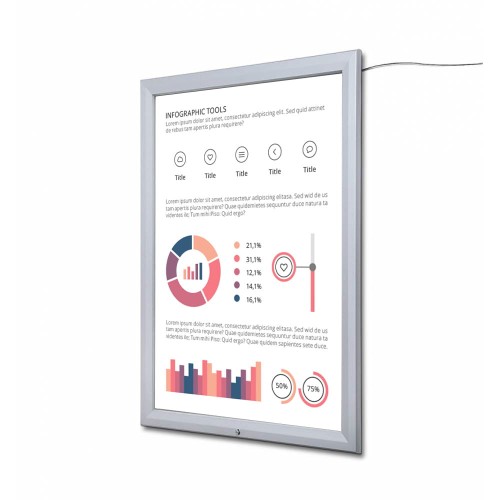 Zewnętrzna gablota ILLUMO A0 83x117 cm z podświetleniem LED zamykana na kluczyk do użytku zewnętrznego gablota zewnętrzna gablota ogłoszeniowa gablota informacyjna tablica ogłoszeń tablica informacyjna