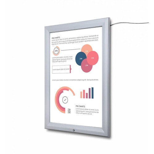 Zewnętrzna gablota ILLUMO A1 58x83 cm z podświetleniem LED zamykana na kluczyk do użytku zewnętrznego gablota zewnętrzna gablota ogłoszeniowa gablota informacyjna tablica ogłoszeń tablica informacyjna