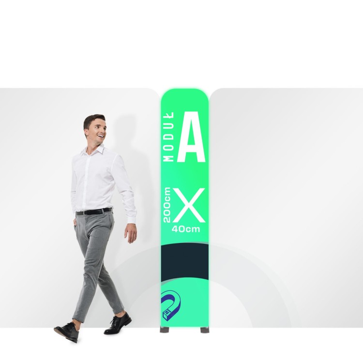 Moduł A Stoiska Magneto 40 x 200 cm z wydrukiem jednostronnym