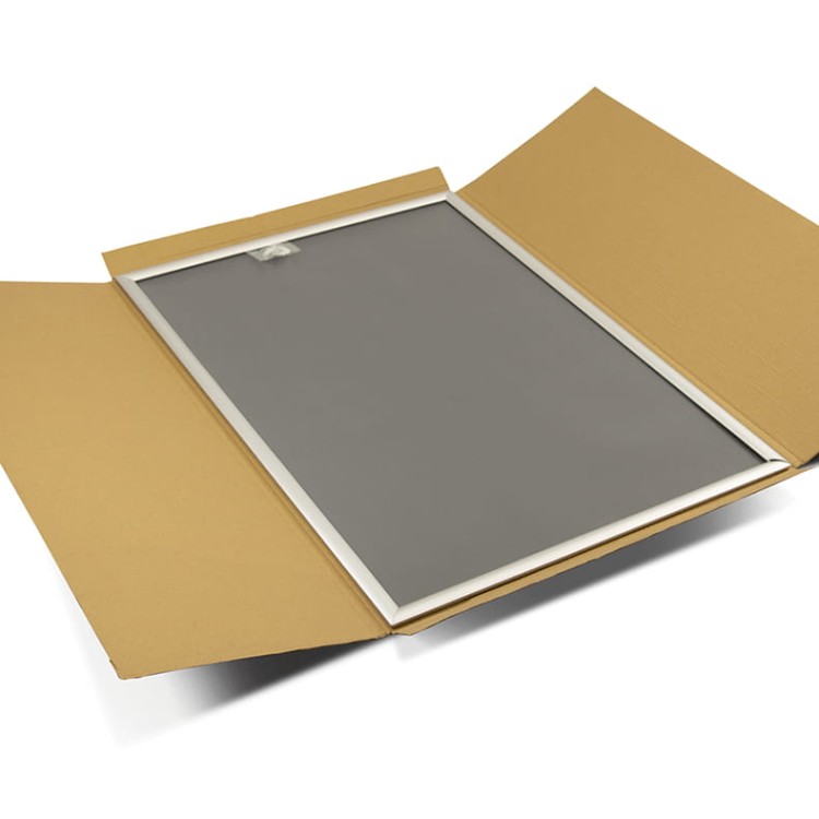 Ramka plakatowa OWZ B2 (70 x 50 cm) aluminiowa srebrna z prostym narożnikiem rama ramka plakatowa OWZ ścienna na plakat na zdjęcia profil 25 mm