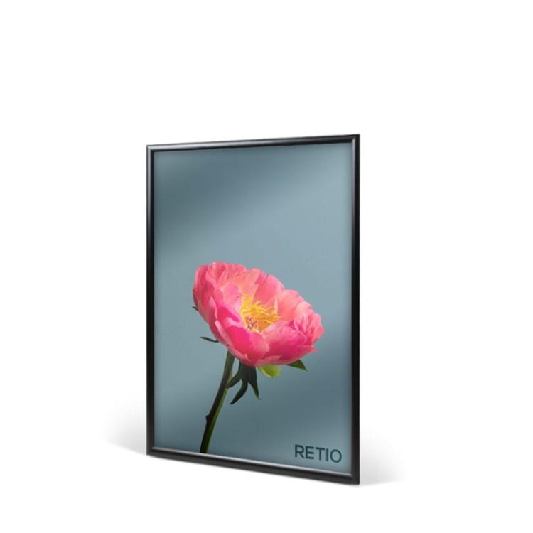 Ramka plakatowa OWZ A4 (29 x 21 cm) aluminiowa czarna z prostym narożnikiem rama ramka plakatowa OWZ ścienna na plakat na zdjęcia profil 25 mm