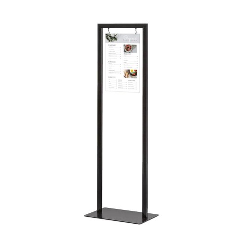Wahadłowy stojak informacyjny A4 na ulotki, plakaty czarny stojak na plakat prezenter plakatowy z tabliczką A4 do restauracji gastronomii do sklepu do hotelu