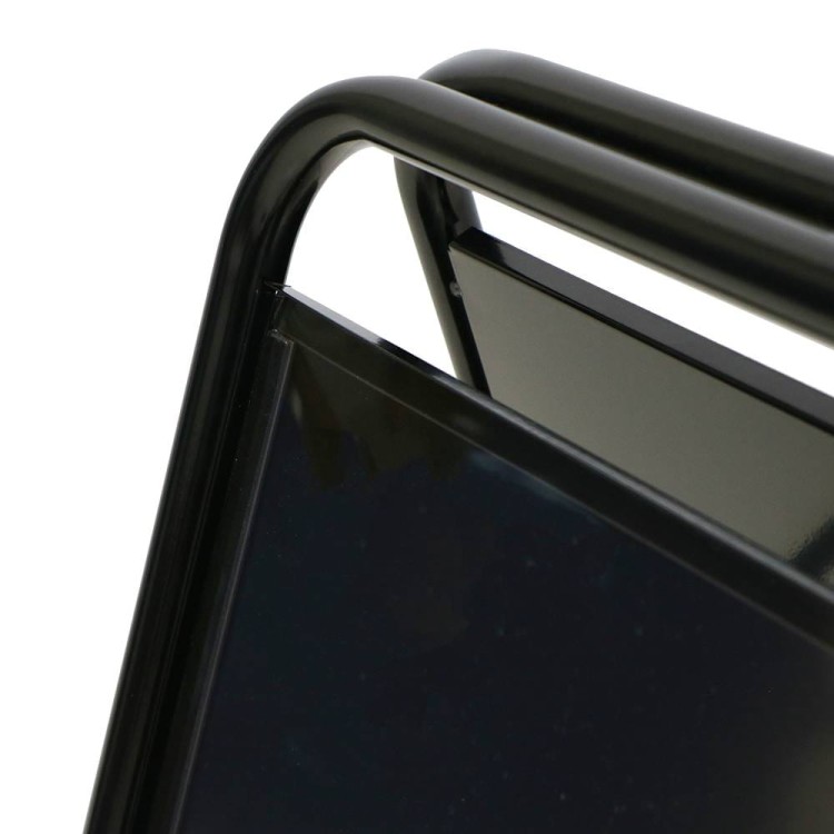 Potykacz reklamowy A1 - czarny stalowy potykacz reklamowy z odchylaną ramą i plecami ze stali