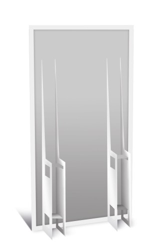 Tył fotościanki z nogami stabilizującymi