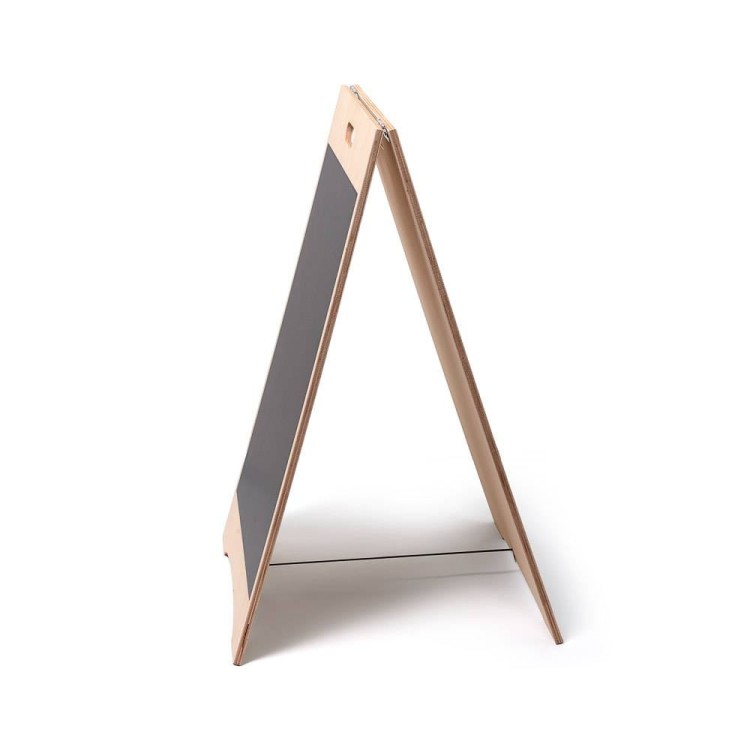 Dwustronny drewniany potykacz kredowy (51x65 cm) potykacz reklamowy z tablicą kredową i uchwytem