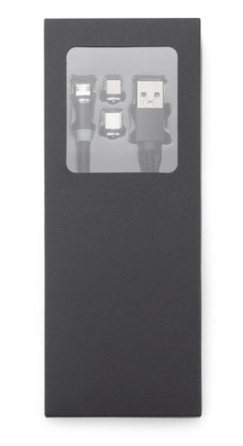 Kabel USB 3 w 1 MAGNETIC czarny