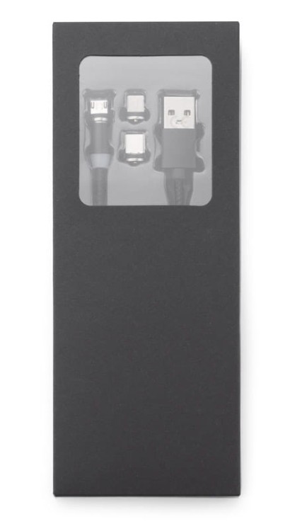 Kabel USB 3 w 1 MAGNETIC czarny